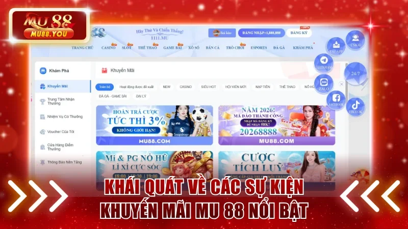 Khái quát về các sự kiện khuyến mãi MU 88 nổi bật